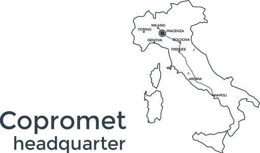 La Mappa d'Italia di Copromet | Stoccaggio e distribuzione di tubi in acciaio